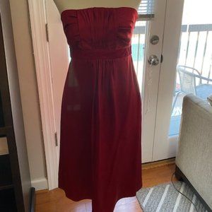 Red Midi Satin Dress